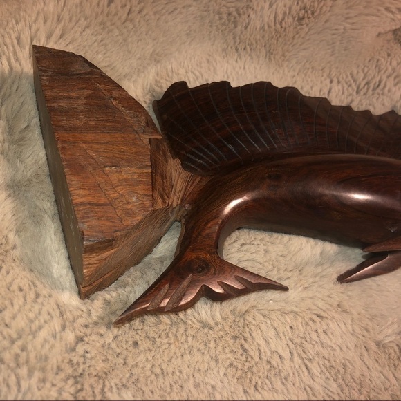 VTG Ironwood Sailfish Wood Statue Carving 14” - Picture 3 of 13